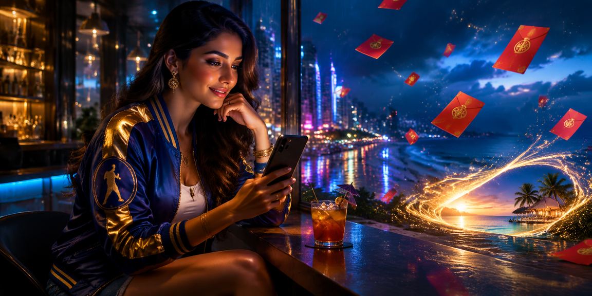 Mumbai cricket betting scene with blue and gold lighting